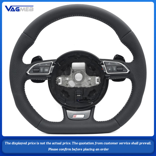 Leather Steering Wheel Upgrade Fit For Audi A4 B8 Q3 A3 8V Steering Wheel