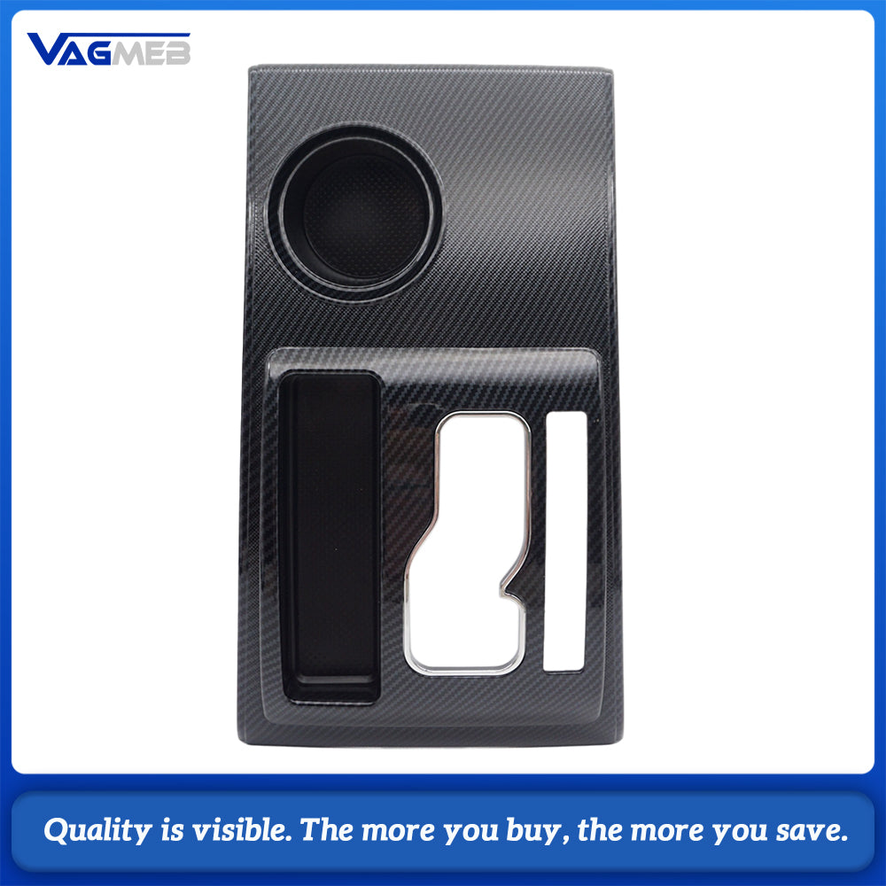 Center Console Shifter Bezel Gear Shift Panel Cover Cup Holder Trim Carbon Fiber For Toyota Tacoma 2005-2015