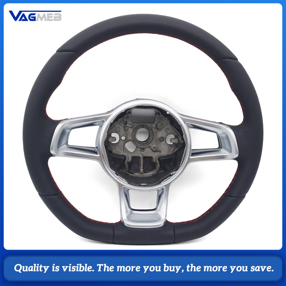 Leather Steering Wheel for VW MK4 5 6 7 GTI Steering Wheel for Golf 5 6 7 7.5 R R-Line CC Polo Passat Car Accessories