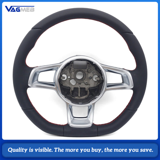 Leather Steering Wheel for VW MK4 5 6 7 GTI Steering Wheel for Golf 5 6 7 7.5 R R-Line CC Polo Passat Car Accessories