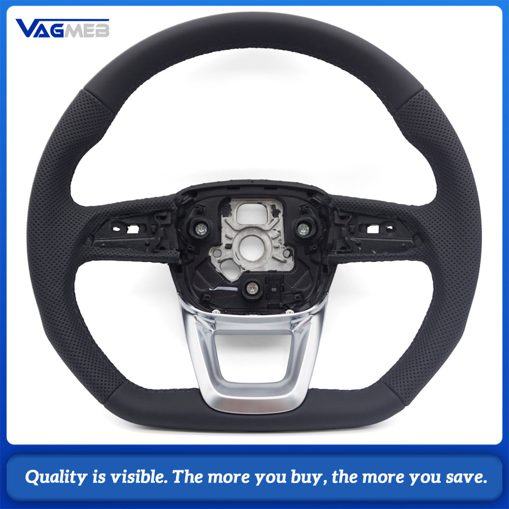 Perforated leather steering wheel for Audi Q5 FY Q7 4M Q8 S RS LOGO multifunctional steering wheel