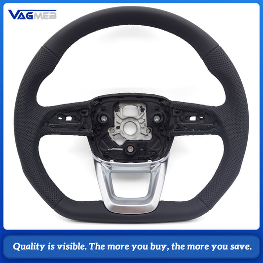 Perforated leather steering wheel for Audi Q5 FY Q7 4M Q8 S RS LOGO multifunctional steering wheel