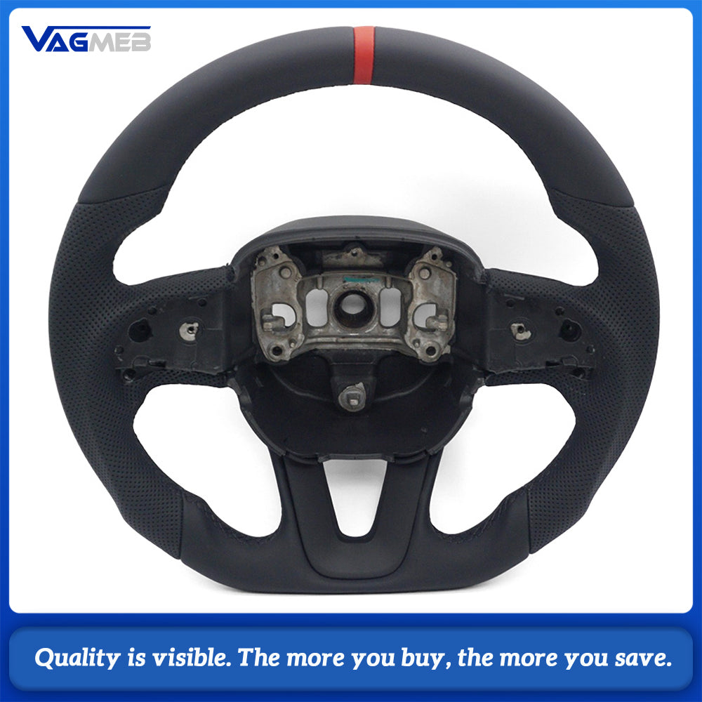 Half perforated For Dodge Challenger/Charger SRT HELLCAT 2015-2020 Perforated Leather Car Steering Wheel