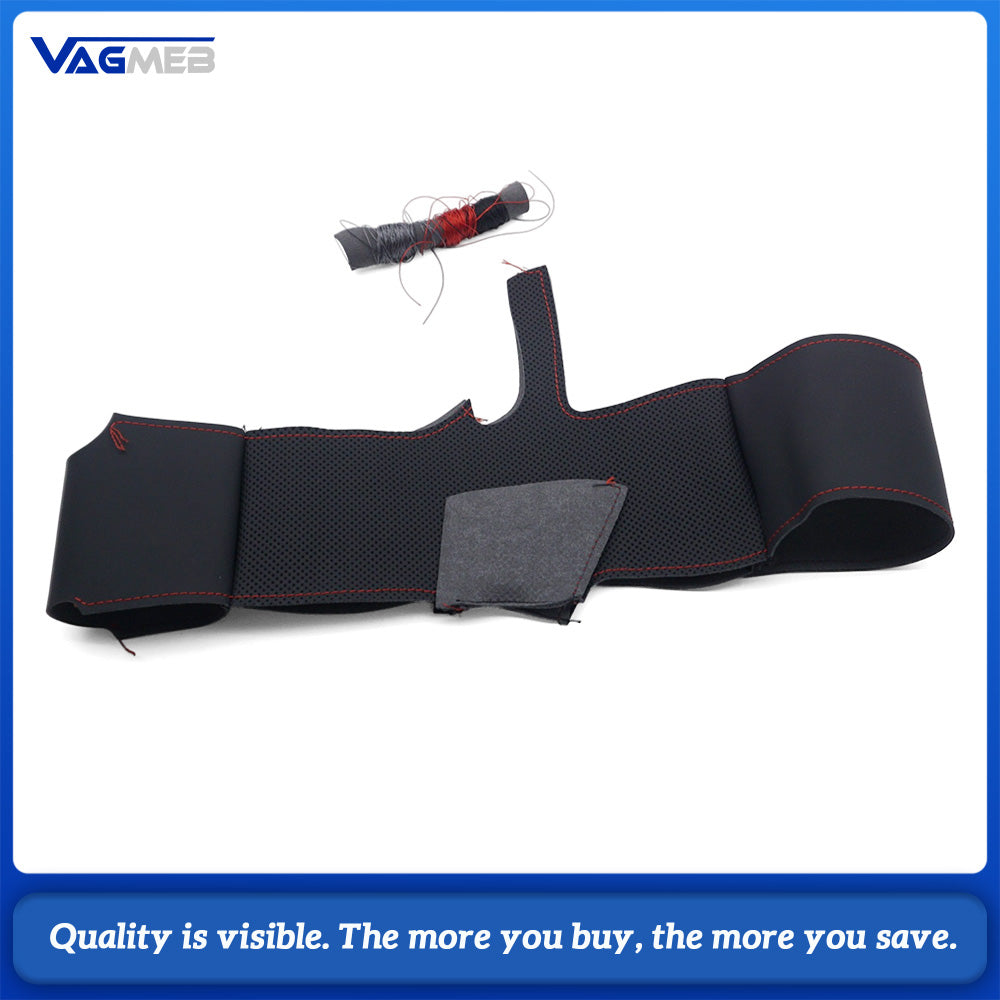 Car Steering Wheel Perforated Leather Cover Skin Kit Replacement Refit Leather For Audi A6 C8