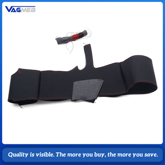Car Steering Wheel Perforated Leather Cover Skin Kit Replacement Refit Leather For Audi A6 C8