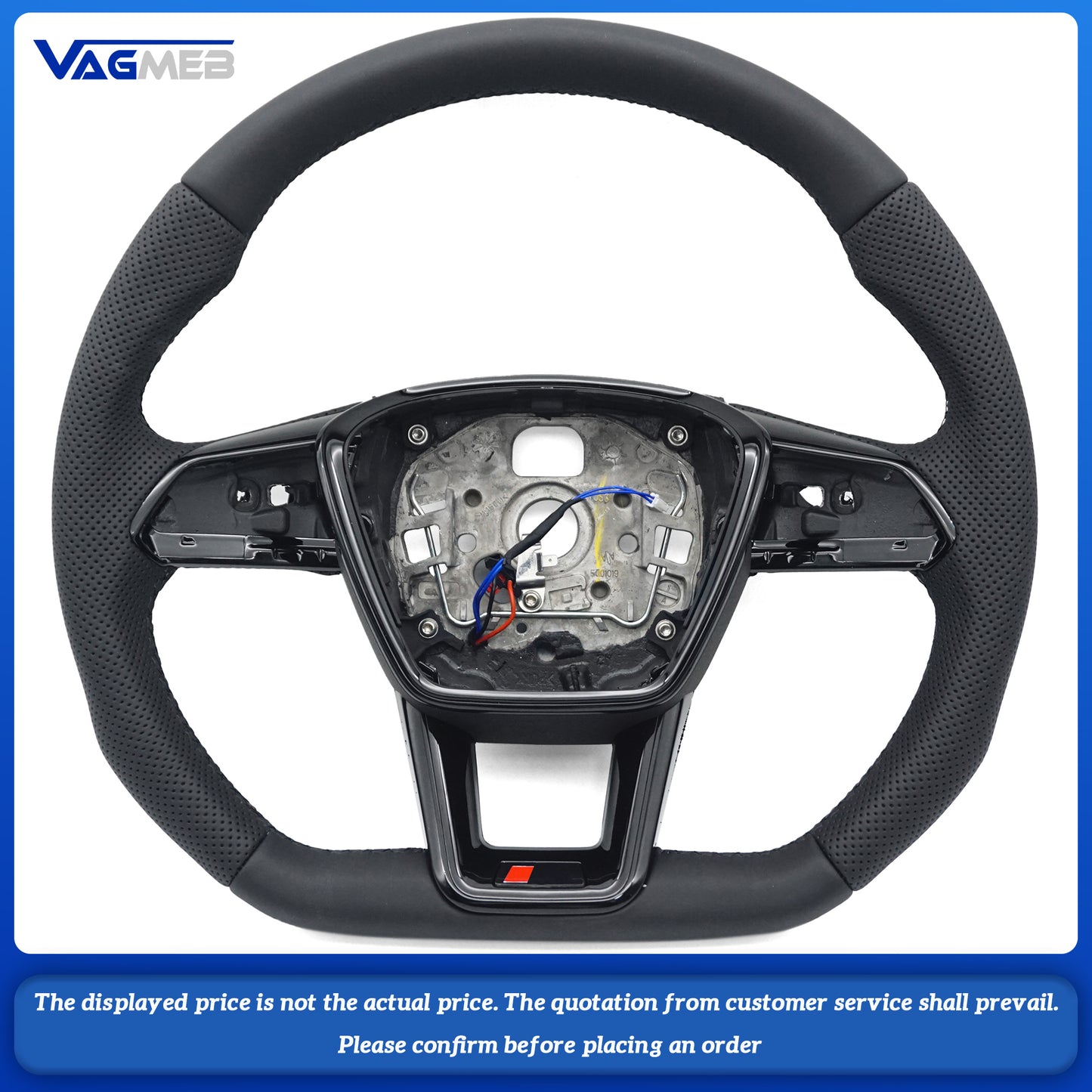 Genuine leather design Steering Wheel,Suitable For Audi A6 C8  Black Frame,Car Accessories