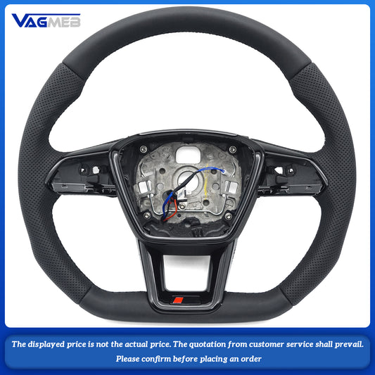 Genuine leather design Steering Wheel,Suitable For Audi A6 C8  Black Frame,Car Accessories