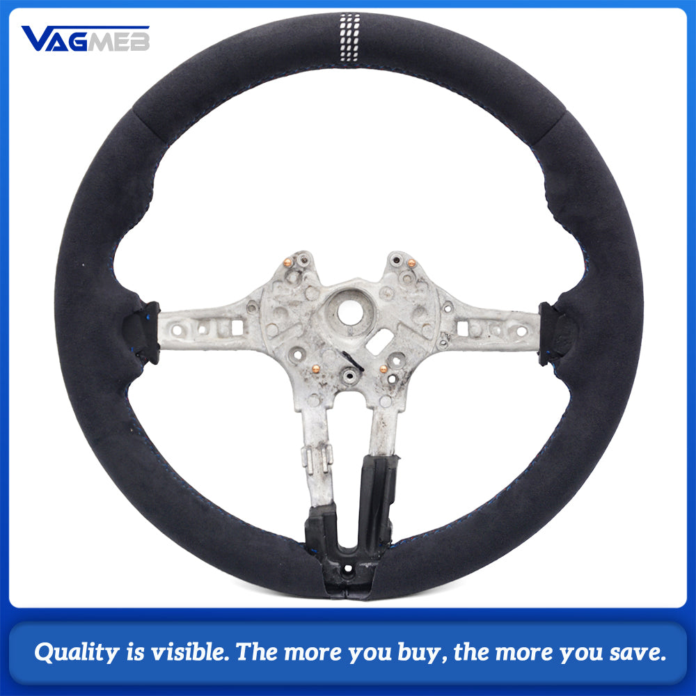 With White Top Mark CS Style Steering Wheel Core for BMW F01 F07 F10 F20 F21 F22 F25 F26 F30 F31 F32 F36 M2 M3 F80 F82 F15 F16