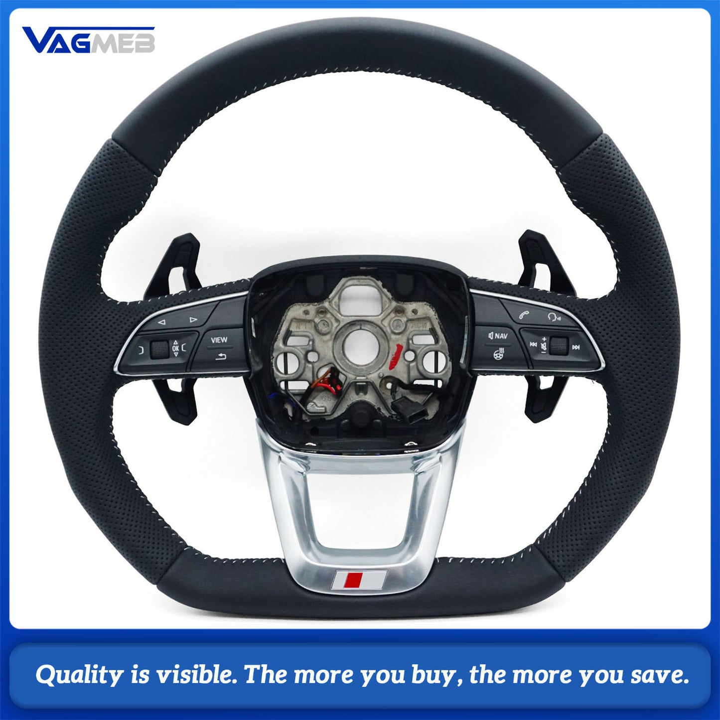 Heated steering wheel suitable for Audi Q3 F3 perforated leather multifunction steering wheel, steering wheel accessories