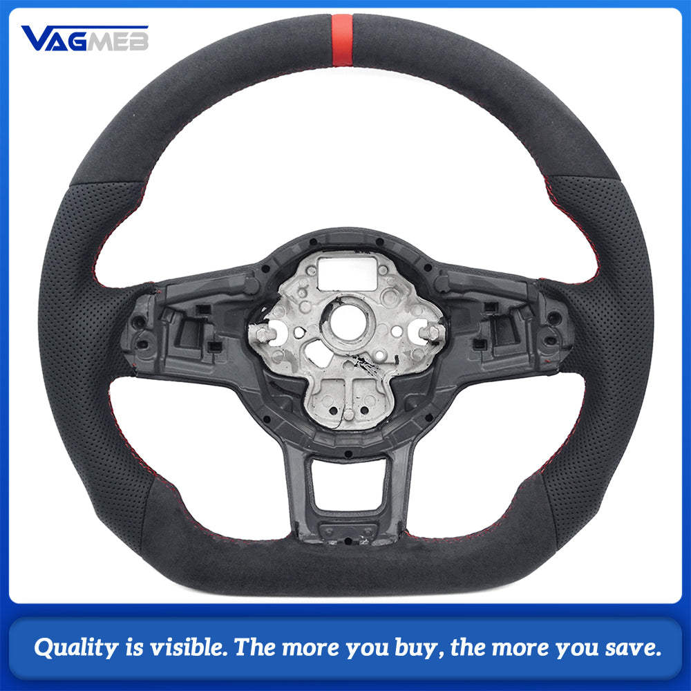 Leather steering wheel suitable for VW Golf MK7 7.5 GTI GTD GTE R Polo GTI Tiguan MK2 Passat B8 Sport steering wheel