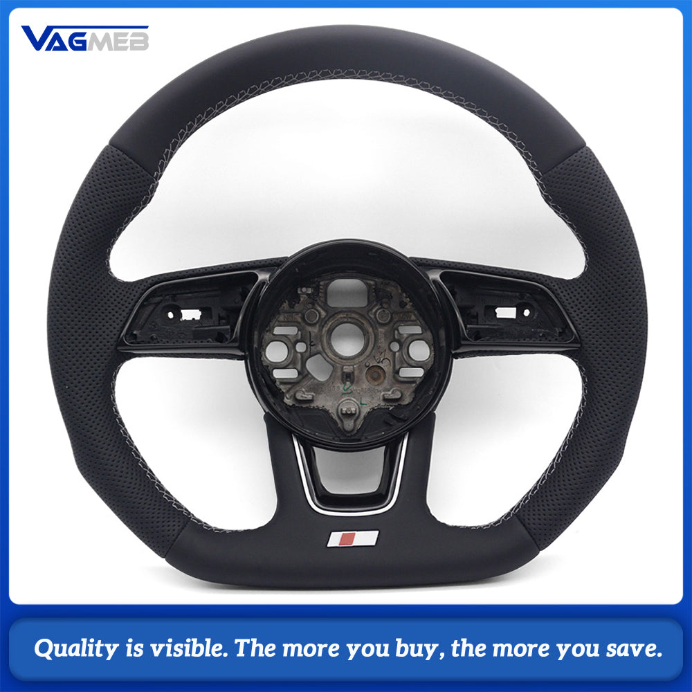 Car steering wheel for Audi A3 8Y perforated leather flat bottomed sports steering wheel car accessories