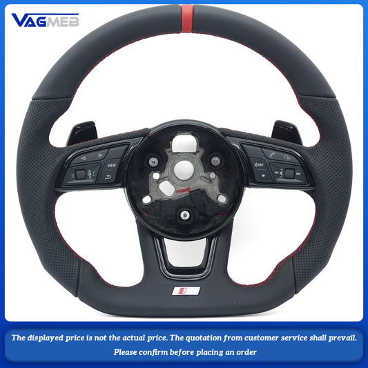 For Audi S logo A4B9, half-punched red line, red return marking with buttons, large paddle shifters, steering wheel