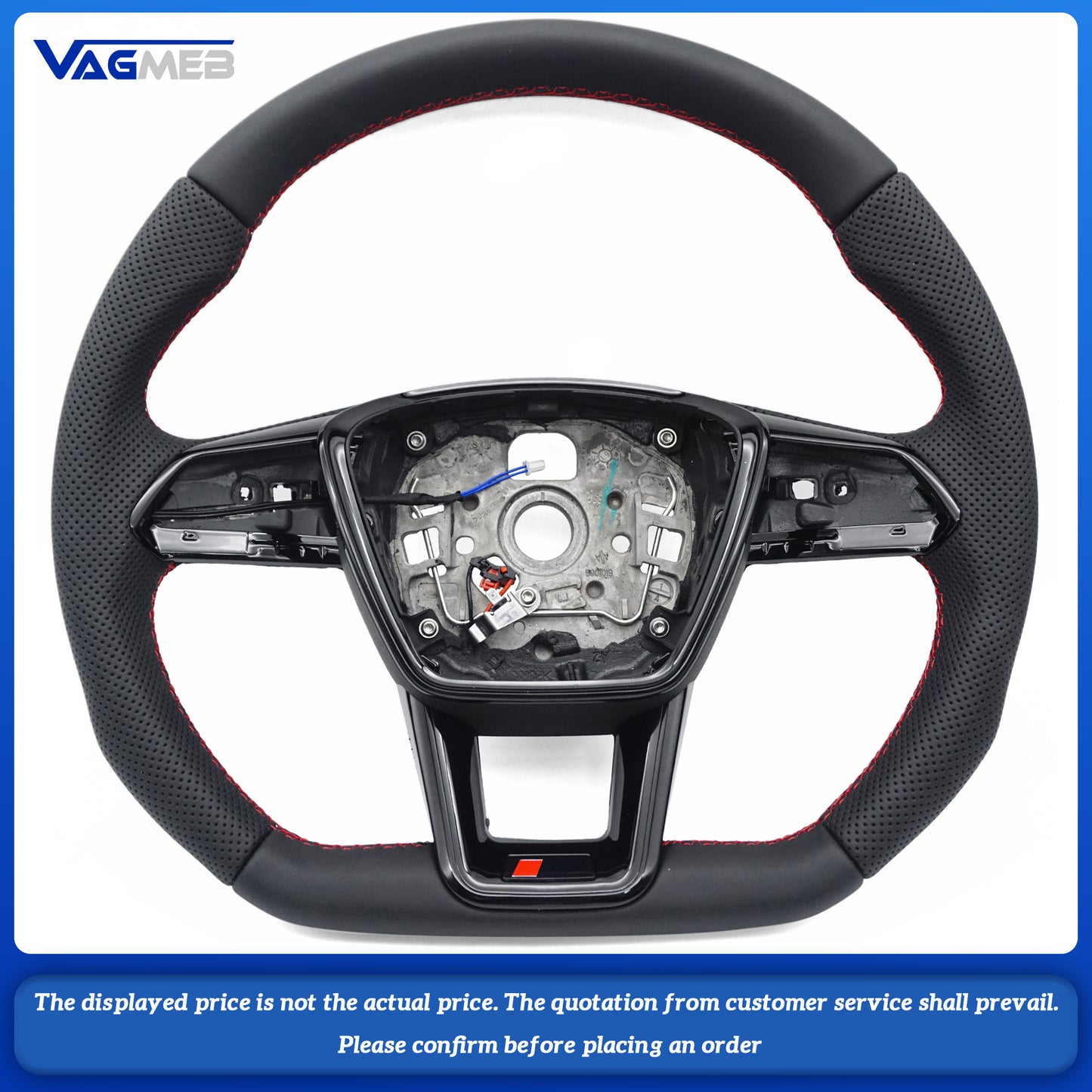 For Audi A6 RS6 C8 Pemi Perforated Leather Blat Bottomed Sports With heating function Steering Wheel