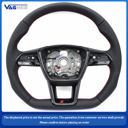 For Audi A6 RS6 C8 Pemi Perforated Leather Blat Bottomed Sports With heating function Steering Wheel