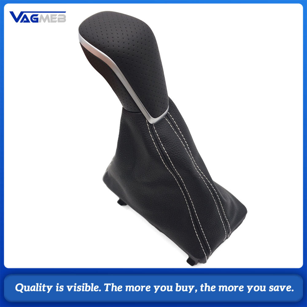Gear Head With Leather Automatic Gear Shift Knob Boot Gaiter Cover Lever For Audi Q7 2007