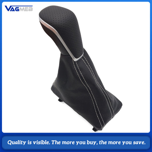Gear Head With Leather Automatic Gear Shift Knob Boot Gaiter Cover Lever For Audi Q7 2007