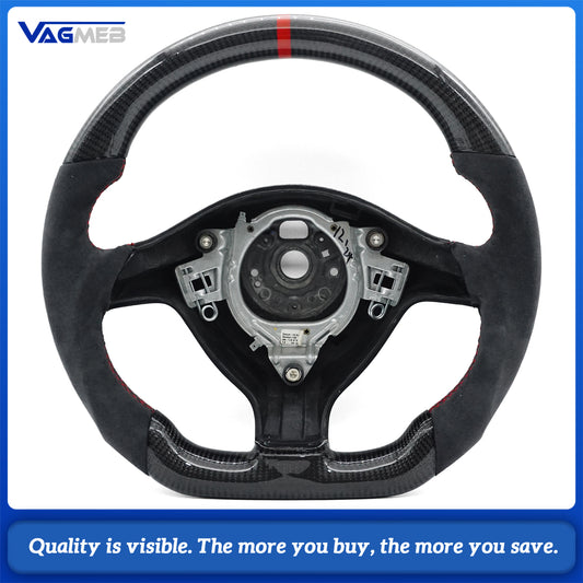 Replacement Real Carbon Fiber Steering Wheel with Leather for VW Volkswagen Golf 4 Mk4 GTI 1997-2002 Bora