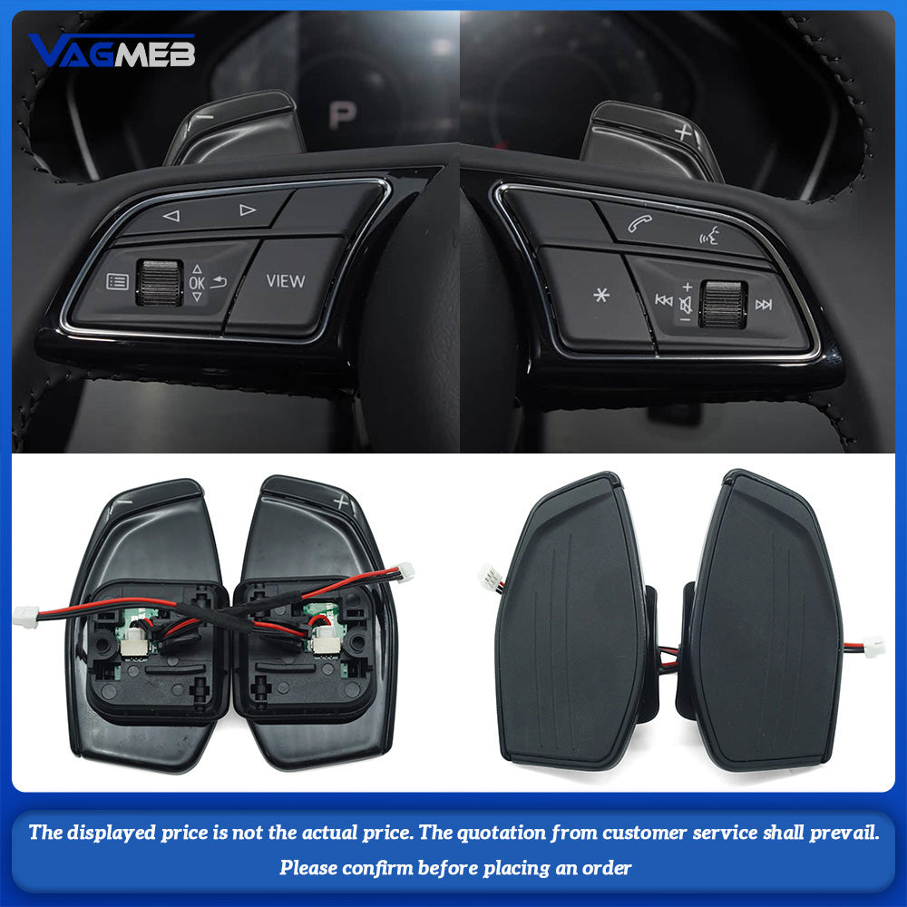 For Audi A4 B9 A3 S3 A5 A6 C8 with metal shift paddles and extended shift cover for steering wheel paddles