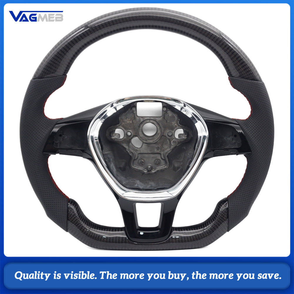 Custom Replacement Real Carbon Fiber Steering Wheel For VW GOLF 7 MK7 Transporter T6