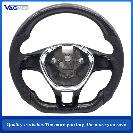 Custom Replacement Real Carbon Fiber Steering Wheel For VW GOLF 7 MK7 Transporter T6