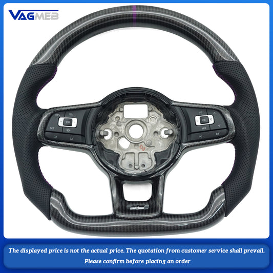 For VW Golf MK 6 7 7.5 GTI GTD GTE R Polo Customm carbon fiber RLine sports steering wheel half leather Alcantara Multi-color
