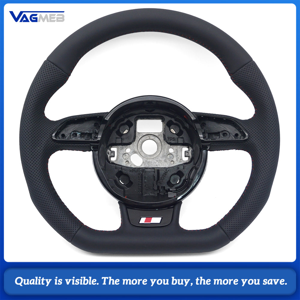 For Audi A4B8 semi-punched red line multi-function steering wheel