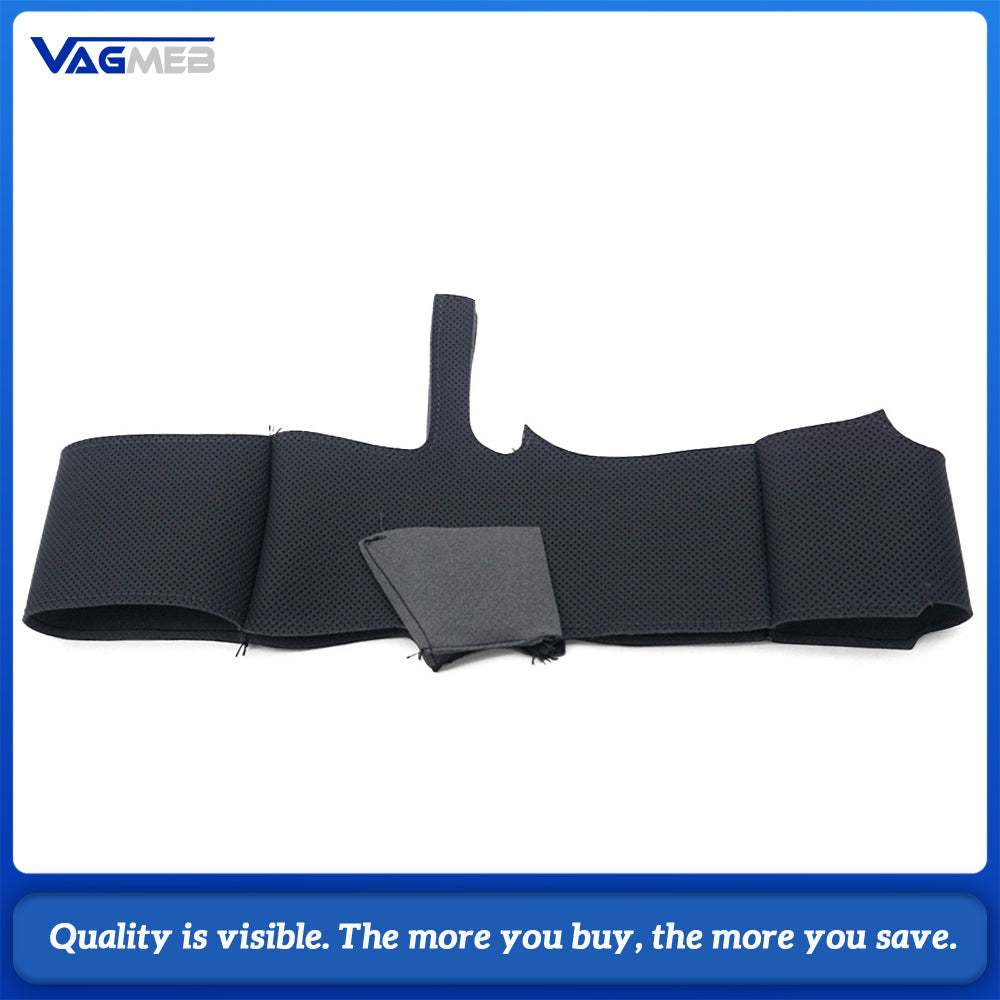 For Audi A6 C8 Steering Wheel Perforated Leather Wrap Replacement Skin With Black Stitching