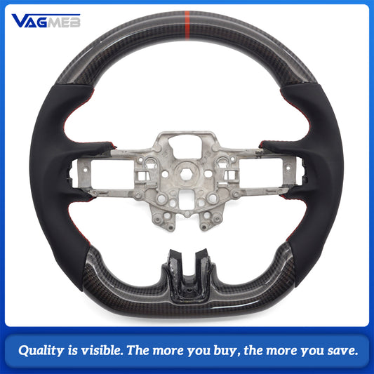 For Ford Mustang 2015 2016 2017 2018 2019 2020 2021 2022 Hydro-Dip Carbon Fiber Steering Wheel Perforated Leather Racing Wheel