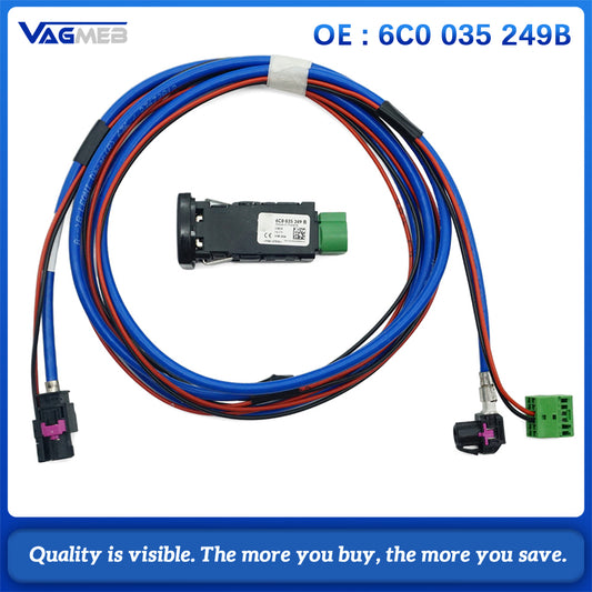 For VW Golf convertible PoloDerbyVento IND Sharan Multivan Scirocco AlhambraUSB socket AUX IN socket 6C0 035 249 B