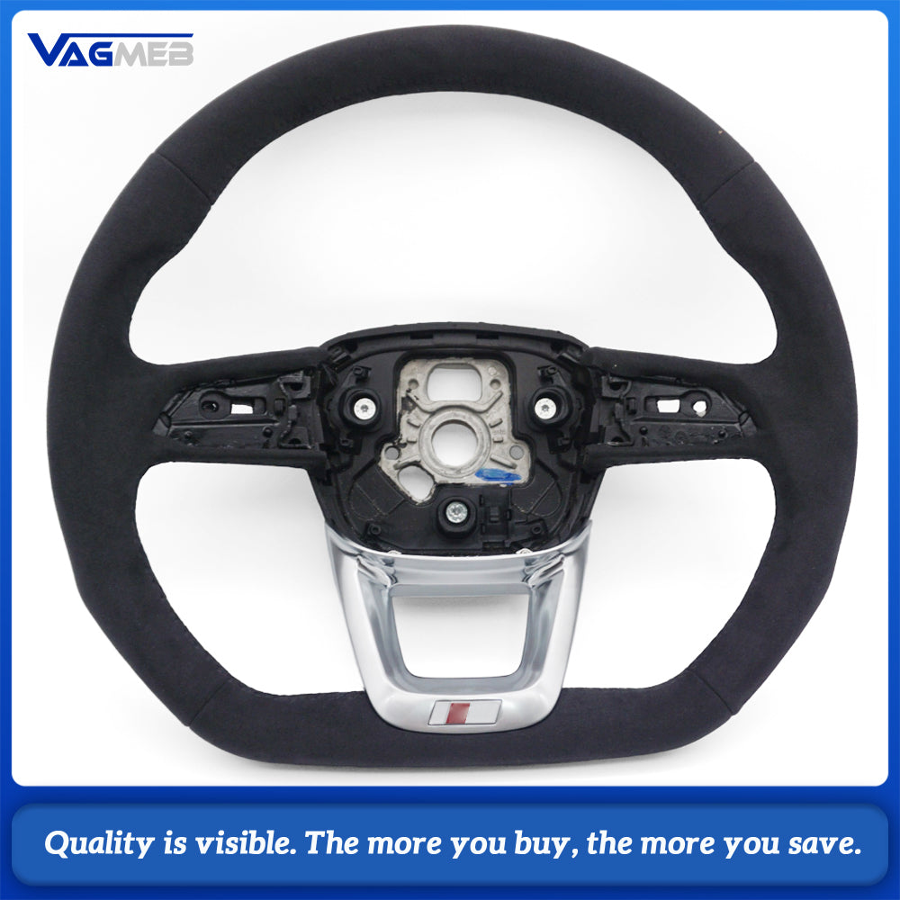 Suede Flat Bottomed Sport Steering Wheel Suitable for Audi Q5 FY S Logo Car Accessories Automobile Accessories Upgrade