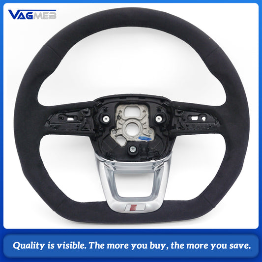 Suede Flat Bottomed Sport Steering Wheel Suitable for Audi Q5 FY S Logo Car Accessories Automobile Accessories Upgrade