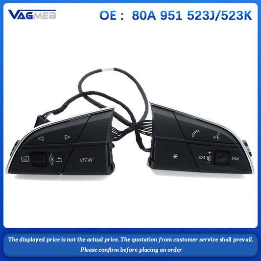 80A 951 523J523K silver, black multifunction steering wheel buttons suitable For Audi Q5 FY Q7 4M Q8