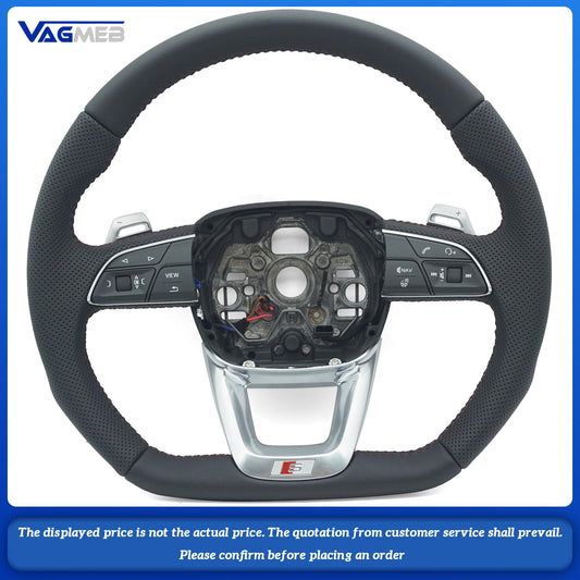 For Audi Q3  Multifunctional Heated S LOGO perforated Leather Steering Wheel With Paddles Assembly Accessories