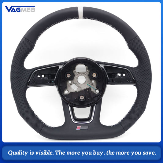 For Audi A4 B9 Sports Style Semi-perforated Leather Steering Wheel - Fit