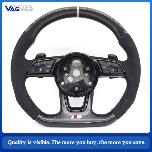Suitable for Audi A3 A4 B9 RS3 S3 RS4 S4 A5 S5 for Alcantara material production of carbon fiber steering wheel