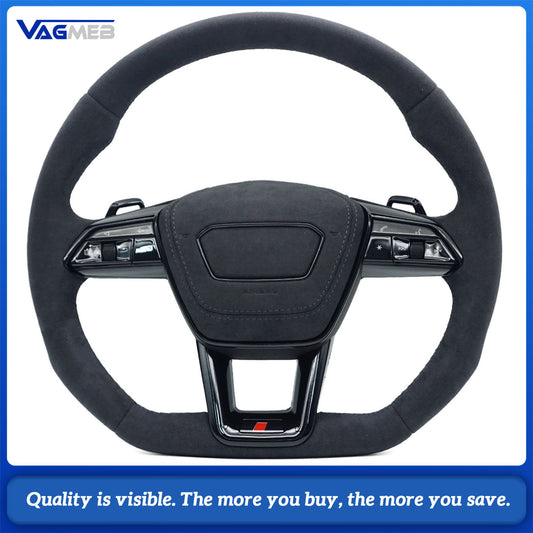 For Audi A6 C8 all Alcantara leather multifunction steering wheel with heating function, Car Accessories