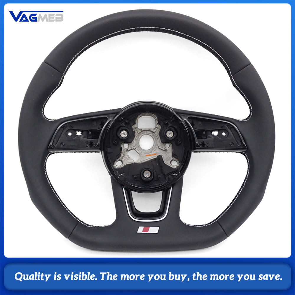 For Audi RS3 RS4 RS5 A3 8V A4 B9 A5 S3 S4 S5 Fully Perforated Leather Steering Wheel