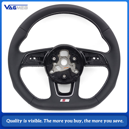 For Audi RS3 RS4 RS5 A3 8V A4 B9 A5 S3 S4 S5 Fully Perforated Leather Steering Wheel