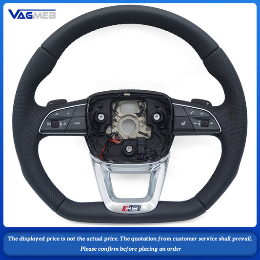 For Audi RS LOGO Q5, semi-perforated black wire heated small paddle Steering Wheel