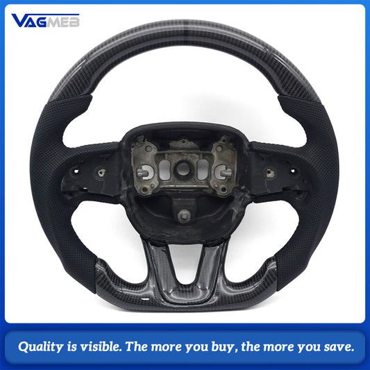 Real Carbon Fiber Steering Wheel for Dodge Challenger Charger Hellcat 2015-2022, Sport Car Interior Accessory