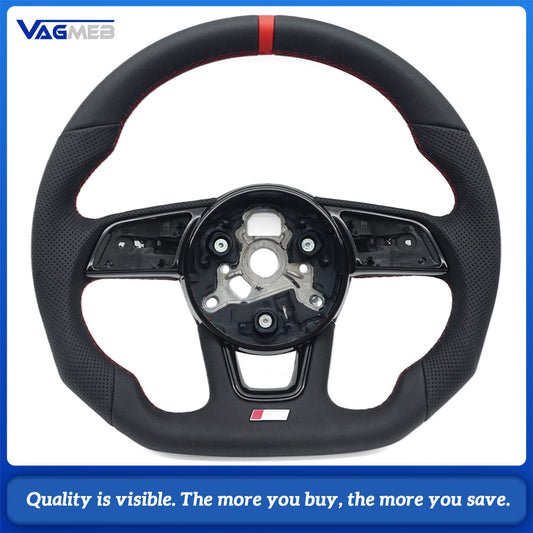 Sports style car steering wheel suitable for Audi A4 S4 B9 A3 S3 8V RS4 RS5 A5 S5 2017-2024 leather steering wheel car accessories