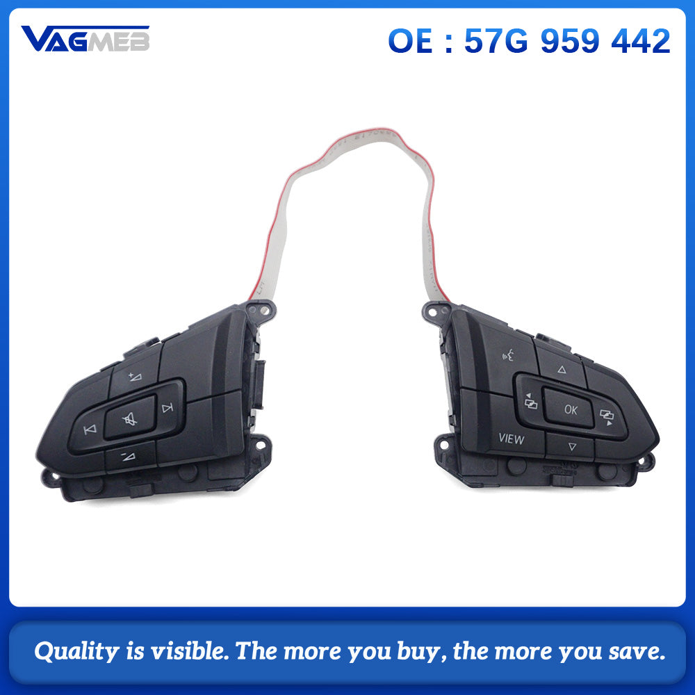 Physical Steering Wheel Buttons Fit for VW Golf 8 MK8, 57G 959 442, Multifunction Mechanical Control Switches