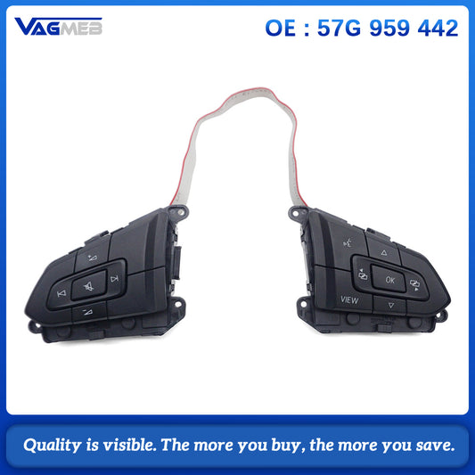Physical Steering Wheel Buttons Fit for VW Golf 8 MK8, 57G 959 442, Multifunction Mechanical Control Switches
