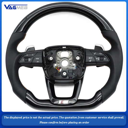 Alcantara leather steering wheel with paddle shifters and heating for Audi Q5 FY