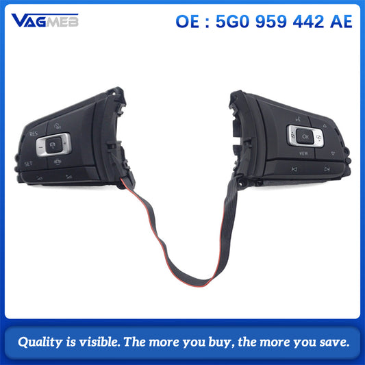 Original 5G0 959 442 AE ACC Rline Steering Wheel Control Button for VW 5G0 959 442AE 5G0959442AE
