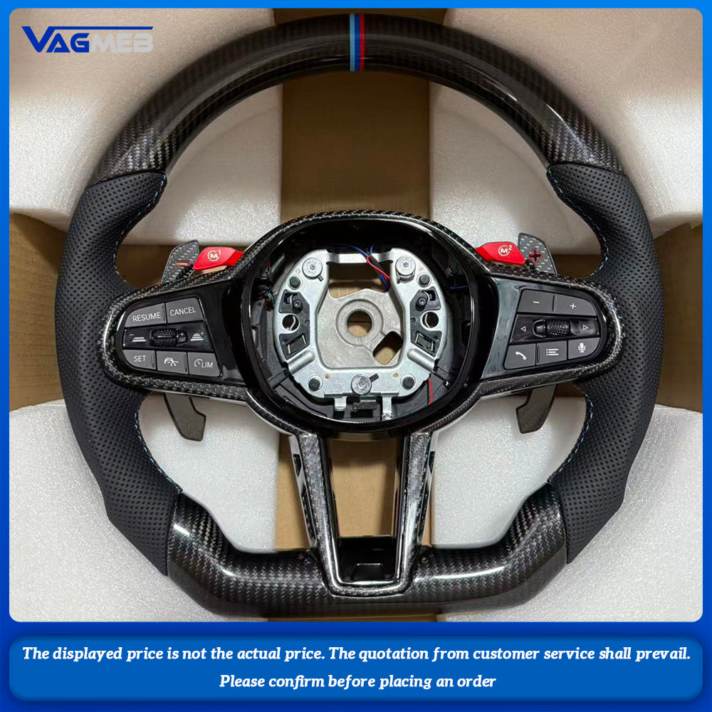 For BMW M3 M4 M340i G80 G81 G82 G42 Car Interior Accessories Customized Carbon Fiber Steering Wheel with Shift Paddles