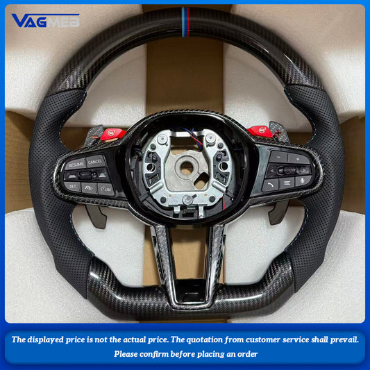 For BMW M3 M4 M340i G80 G81 G82 G42 Car Interior Accessories Customized Carbon Fiber Steering Wheel with Shift Paddles