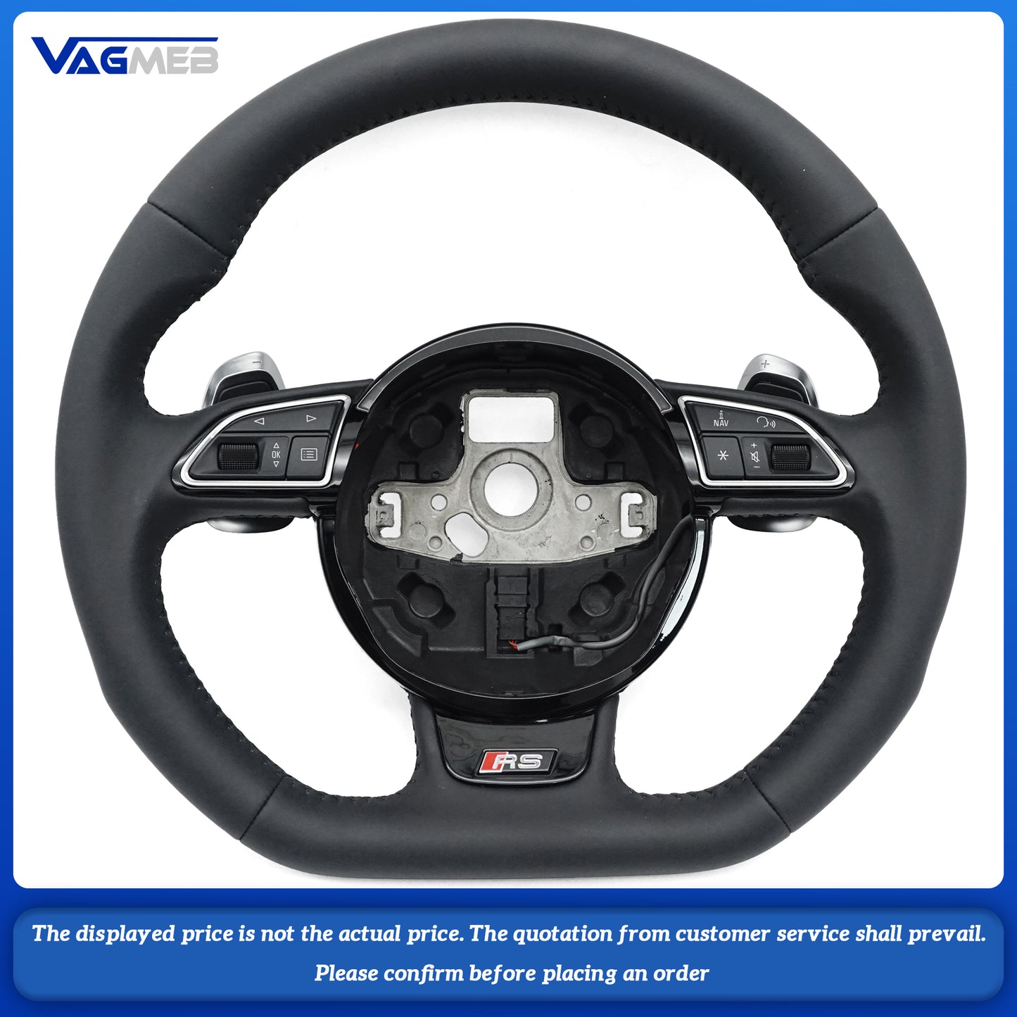 assembly leather D-shaped sports steering wheel for Audi A3 8V  steering wheel,With buttons and paddles