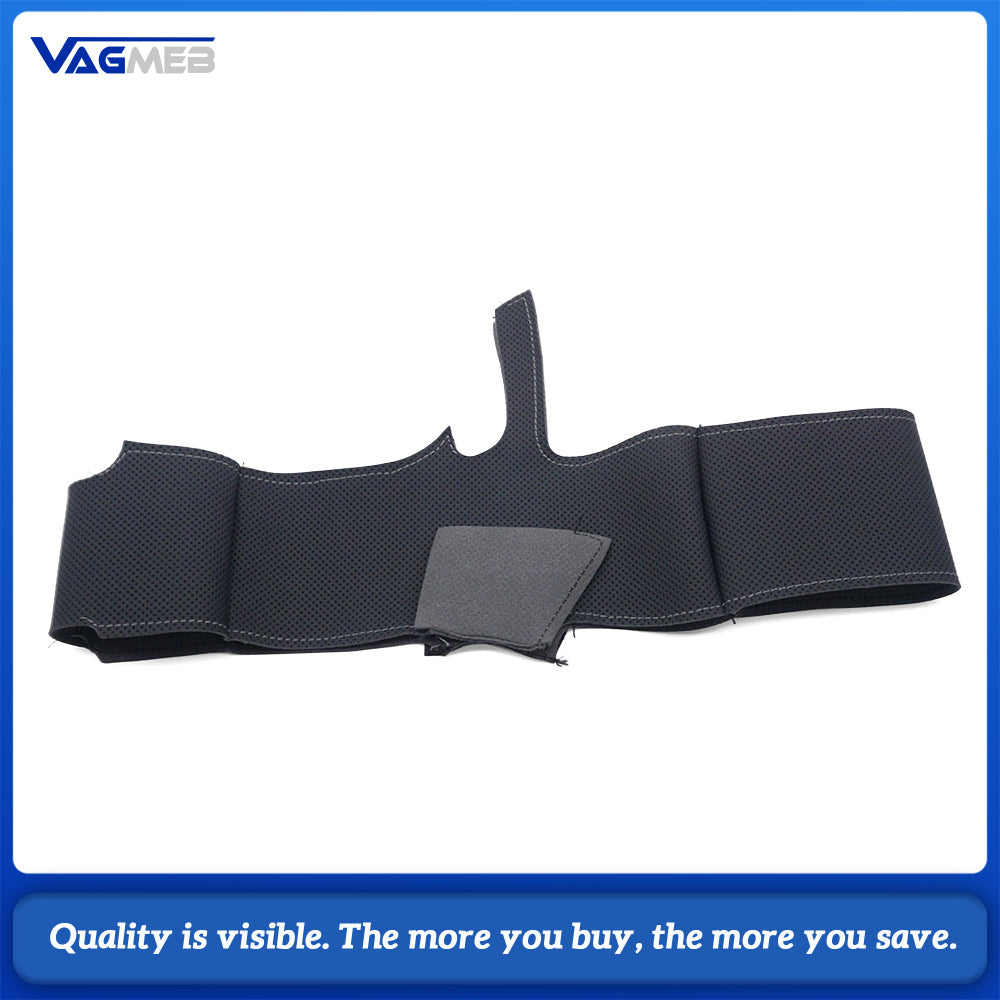 For Audi A6 C8 Steering Wheel Perforated Leather Wrap Replacement Skin With Dark Gray Stitching