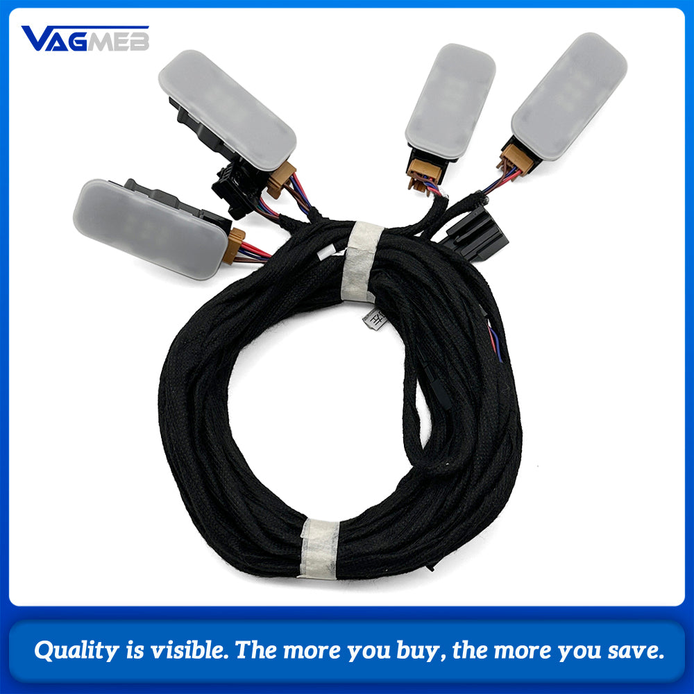 Multi-color Footwell Light With Wiring Harness for VW Passat B8, Interior Ambient Foot Well Lamp